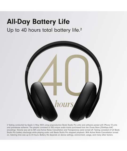 Beats Studio Pro - Wireless Bluetooth Noise Cancelling Headphones Battery Life