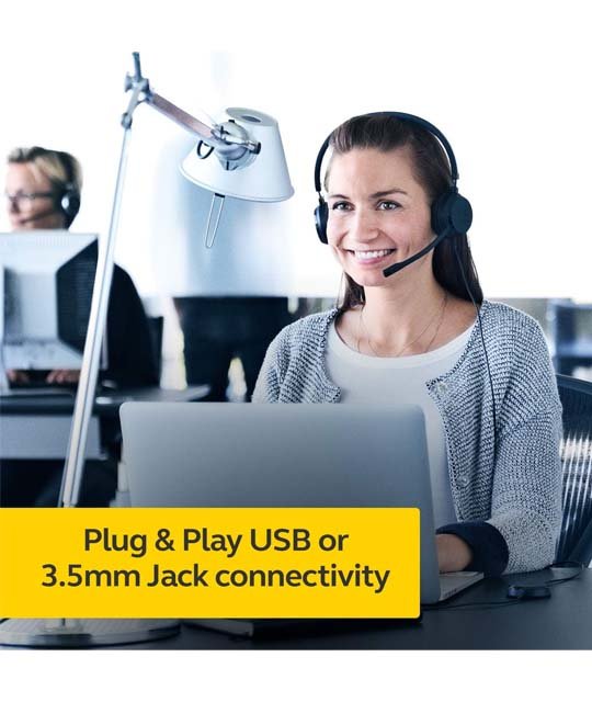 jabra evolve 30 II wired headset plug and play