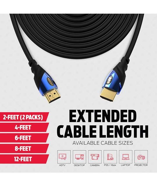 Monster 4Ft Ultra High-Speed Cobalt 2.1 HDMI Lengths