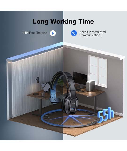 technet bluetooth headphones battery time